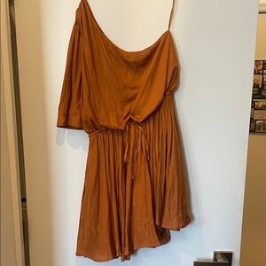 Rust Orange Off-Shoulder Dress
